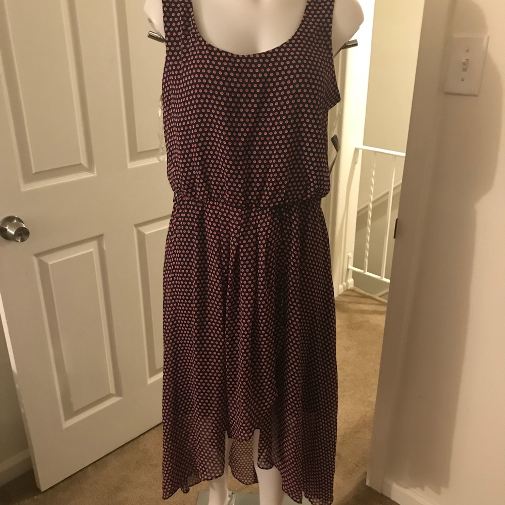 Red, white and blue high low dress